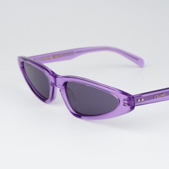 NEW Celine CL40231I 81Y Shiny Transparent Violet Geometric Women Sunglasses - Picture 6 of 11
